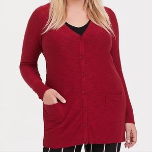 Torrid Slub Boyfriend Cardigan Button-Front Sweater